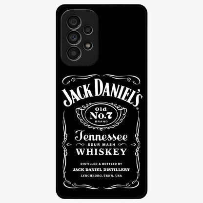 Vintage Whiskey Heritage Glass Case showing flat back view with classic whiskey inspired artwork and glossy glass finish.
