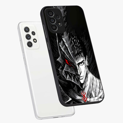 Berserker Blood Oath Glass Case displayed in angled mockup highlighting dark fantasy graphic design and powerful theme.