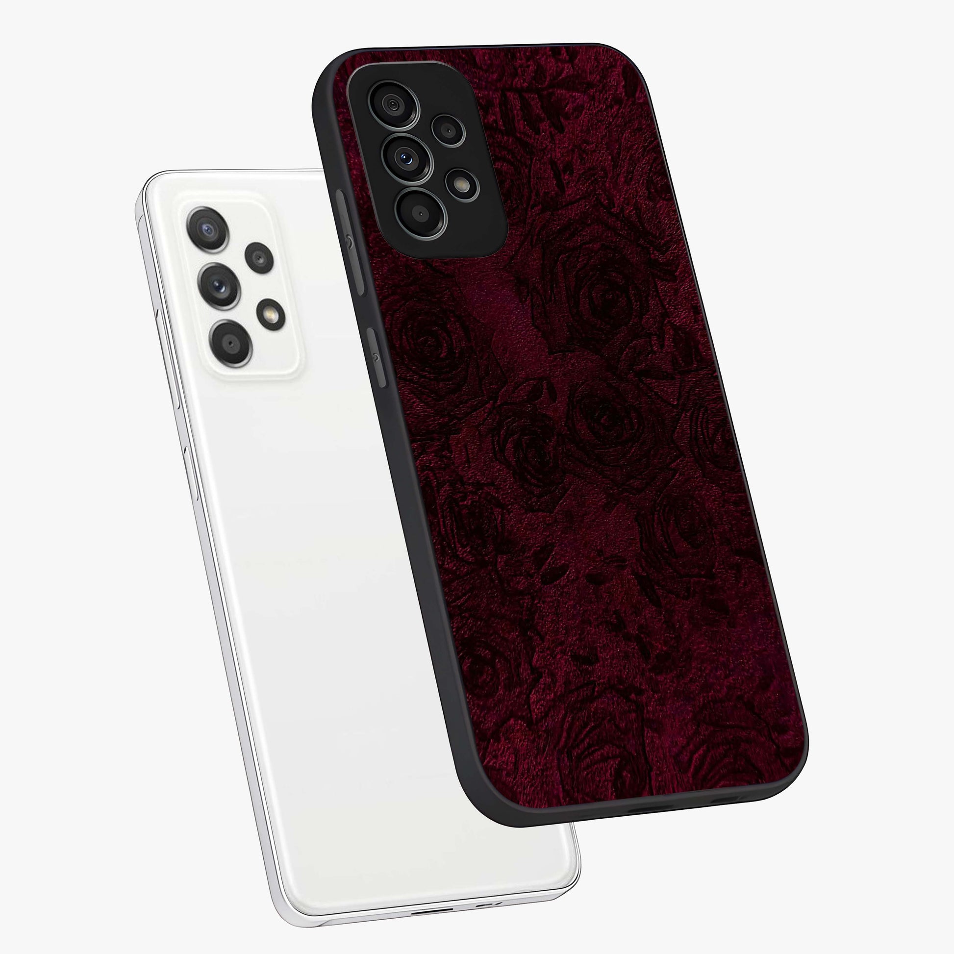 Crimson Fade Flow Glass Case displayed in angled mockup highlighting smooth gradient design with modern aesthetic style.