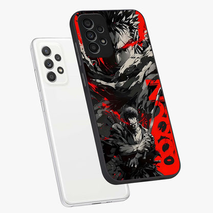 Demon Sword Resolve Glass Case displayed in angled mockup highlighting powerful demon sword illustration with dark fantasy aesthetic.