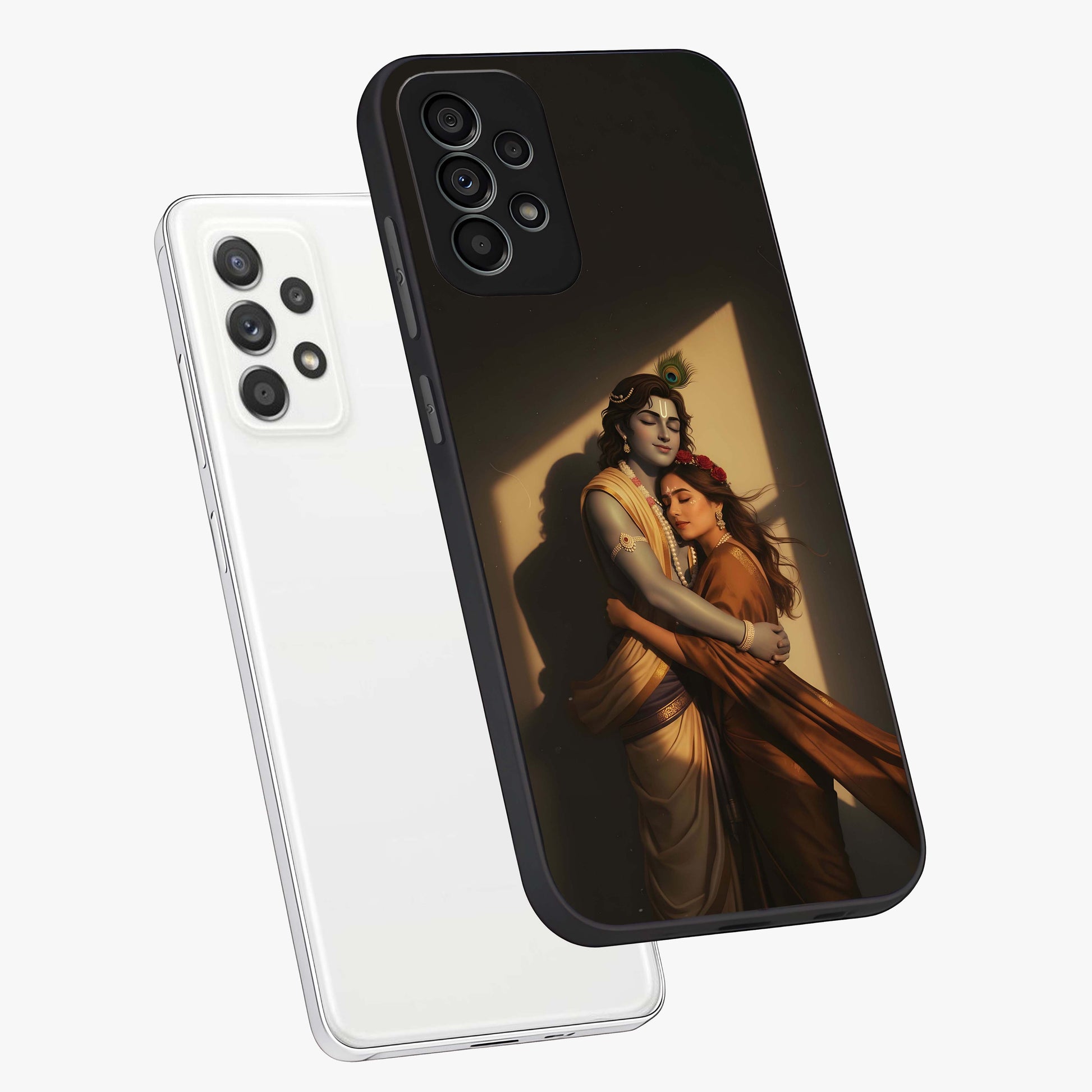 Divine Eternal Love Glass Case displayed in angled mockup highlighting elegant divine inspired design with peaceful aesthetic.