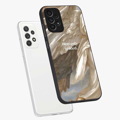 Divine Winged Grace Glass Case displayed in angled mockup highlighting graceful wing design with divine aesthetic style.