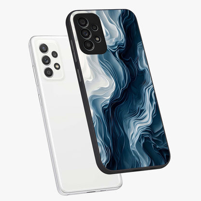 Ethereal Paper Marble Glass Case displayed in angled mockup highlighting elegant marble pattern with modern aesthetic style.