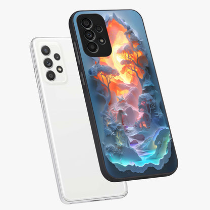 Glow Forest Portal Glass Case displayed in angled mockup highlighting mystical forest design with magical glowing aesthetic.