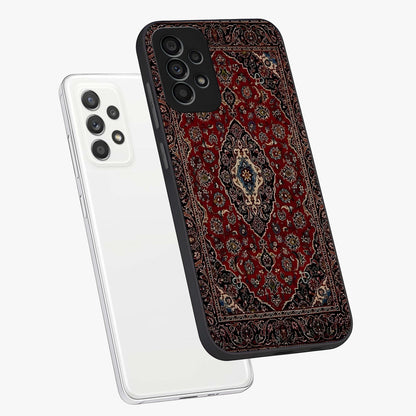 Heritage Carpet Royale Glass Case displayed in angled mockup highlighting intricate royal carpet design with heritage aesthetic.