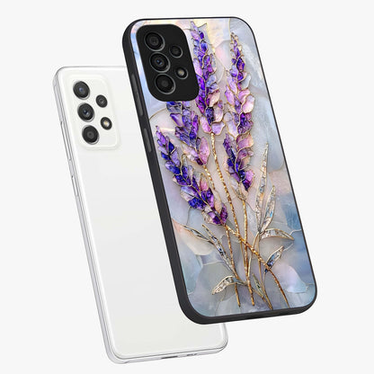 Lavender Dream Glow Glass Case displayed in angled mockup highlighting dreamy purple glow design with soft artistic style.