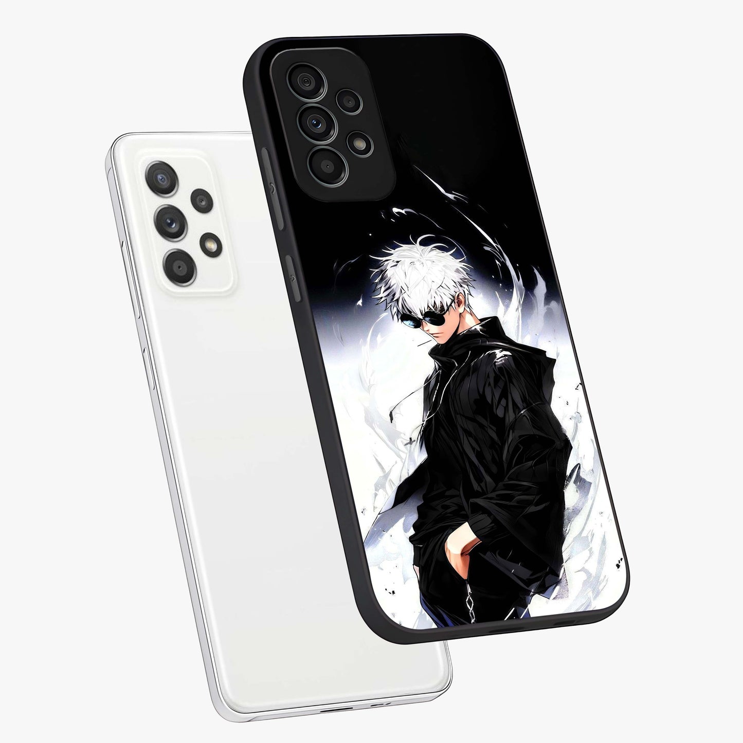 Limitless Shadow King Glass Case displayed in angled mockup highlighting dramatic dark hero design with intense aesthetic.