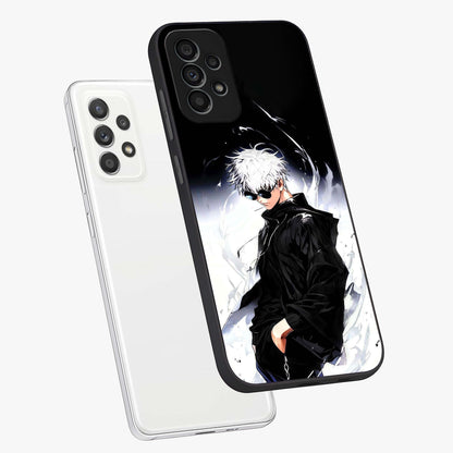 Limitless Shadow King Glass Case displayed in angled mockup highlighting dramatic dark hero design with intense aesthetic.
