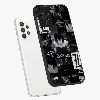 Midnight Chaos Mind Glass Case displayed in angled mockup highlighting chaotic artistic design with dramatic midnight aesthetic.