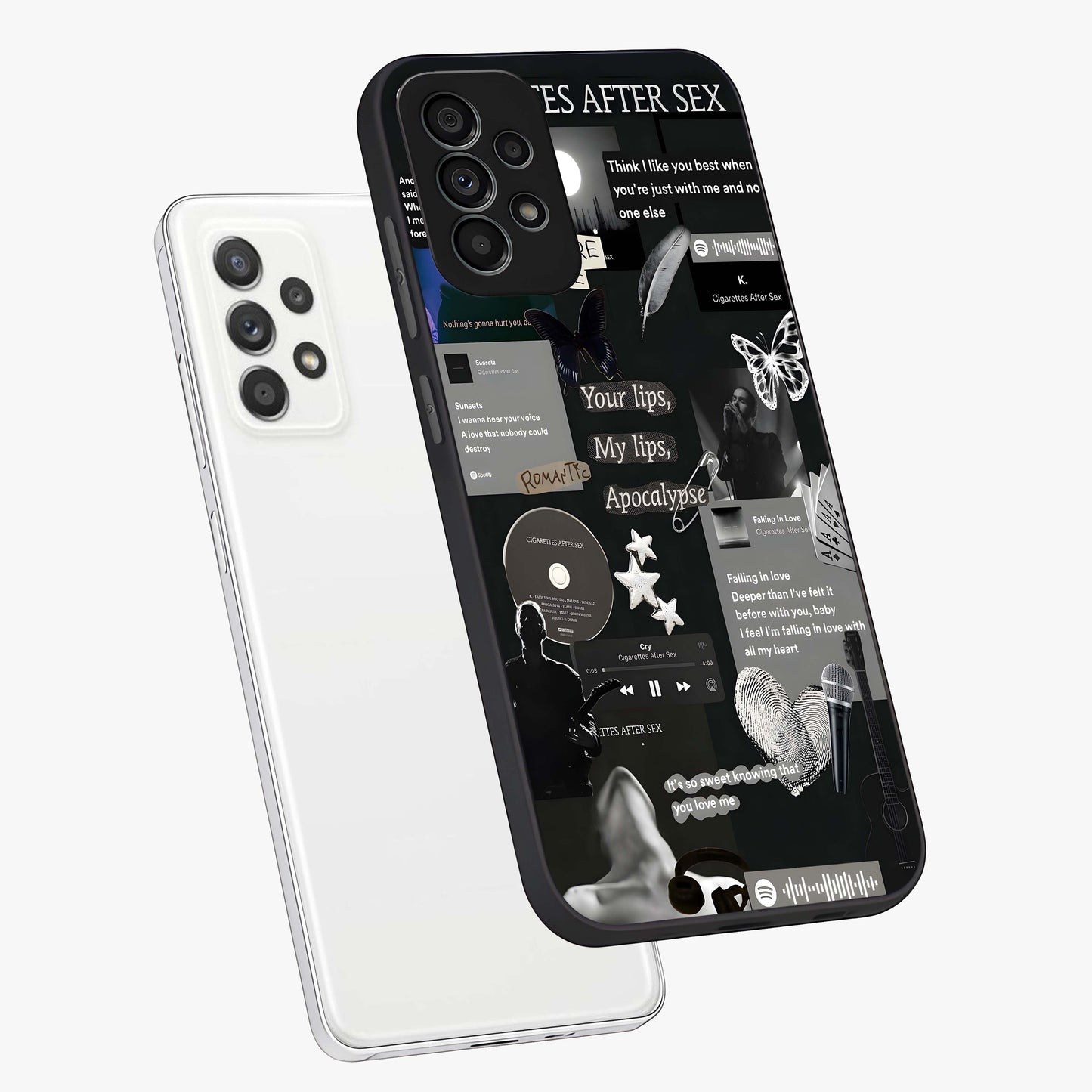Midnight Love Echo Glass Case displayed in angled mockup highlighting elegant love inspired design with deep aesthetic style.