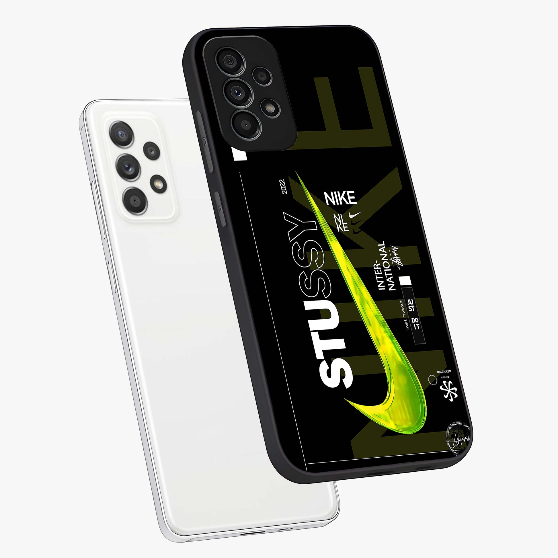 Neon Street Edition Glass Case displayed in angled mockup highlighting vibrant urban design with bold street aesthetic.