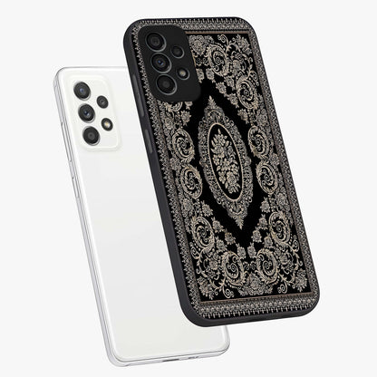 Noir Bloom Elegance Glass Case displayed in angled mockup highlighting refined flower design with stylish noir aesthetic.