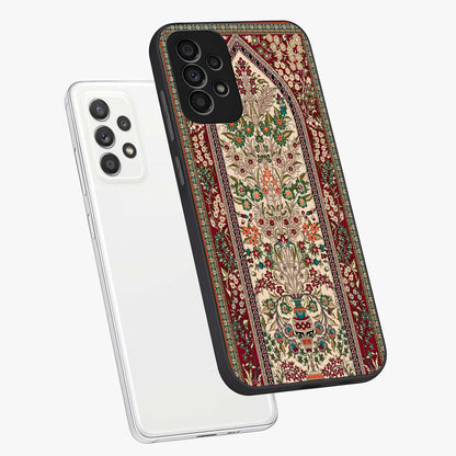 Persian Inspired Glass Case displayed in angled mockup highlighting intricate traditional design with elegant cultural aesthetic.