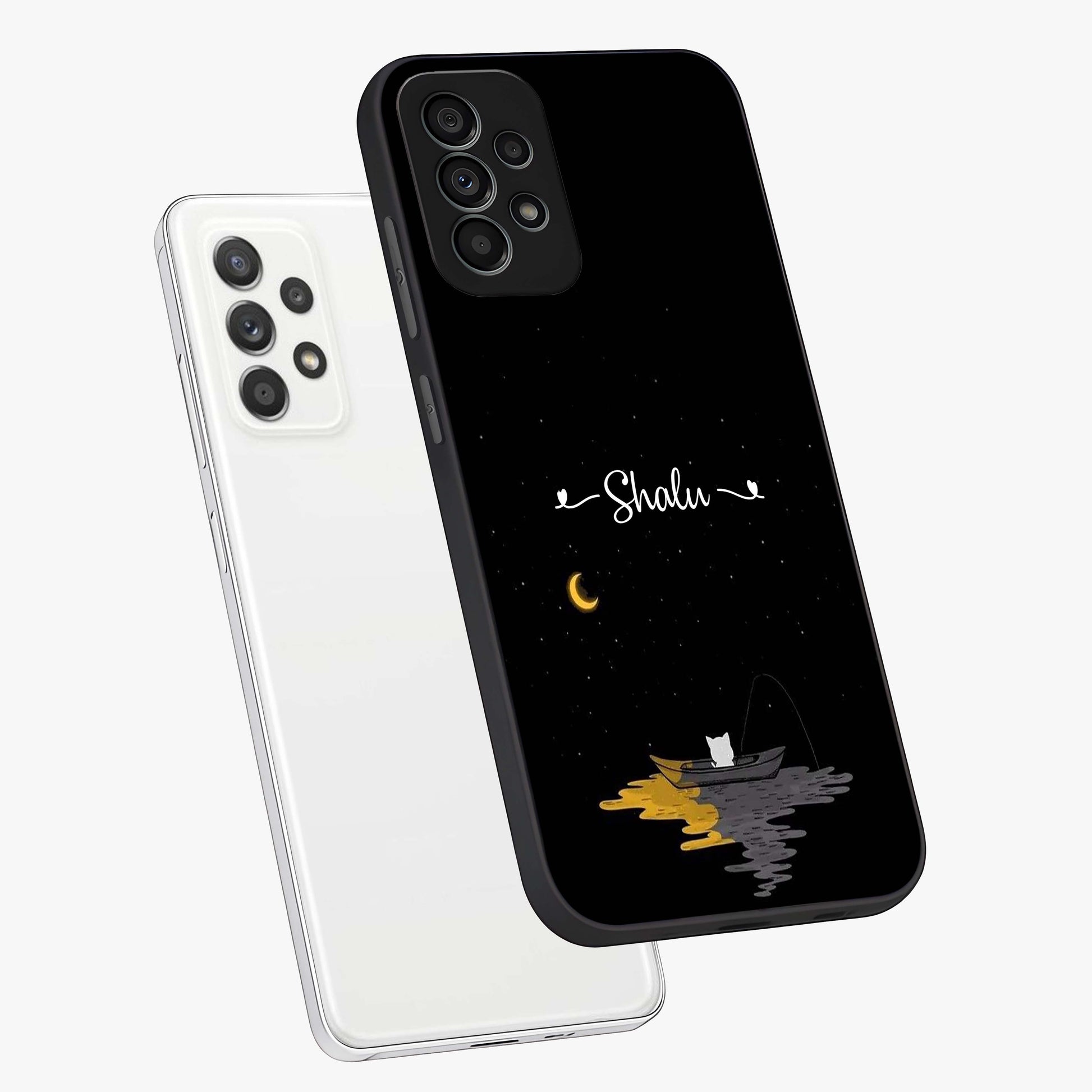 Silent Night Row Glass Case displayed in angled mockup highlighting peaceful evening design with dreamy night aesthetic.