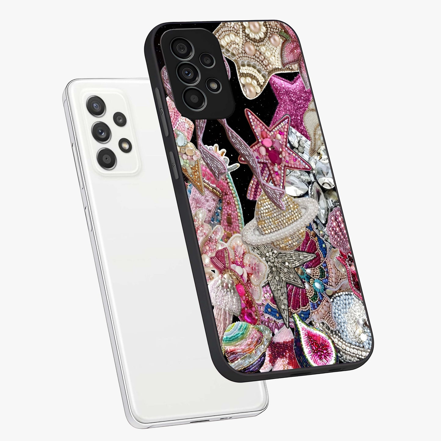 Starlit Jewel Dream Glass Case displayed in angled mockup highlighting glowing celestial jewel design with dreamy aesthetic.