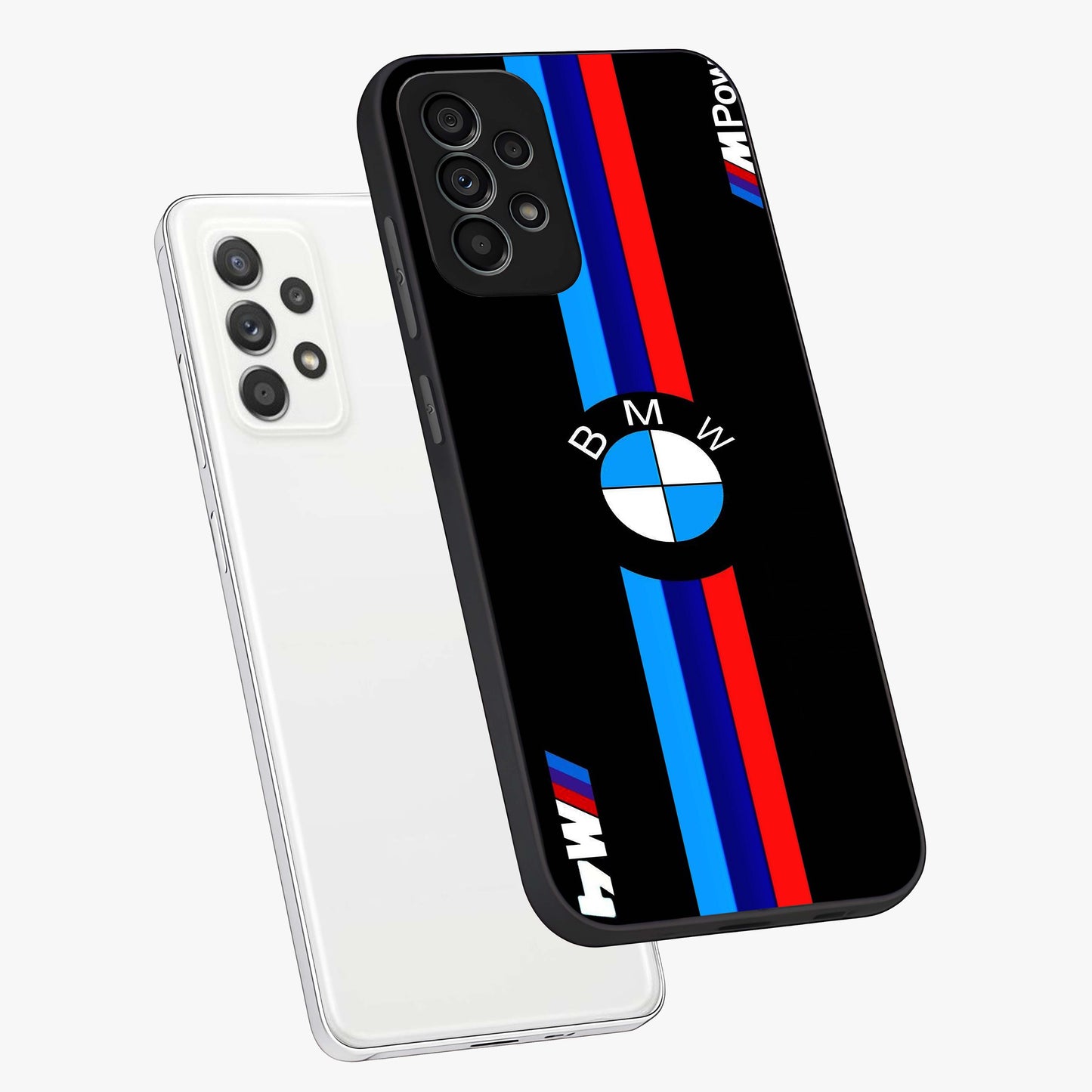 Turbo BMW Beast Glass Case displayed in angled mockup highlighting sleek racing car design with bold automotive aesthetic.