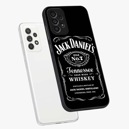 Vintage Whiskey Heritage Glass Case displayed in angled mockup highlighting retro beverage themed design with heritage aesthetic.