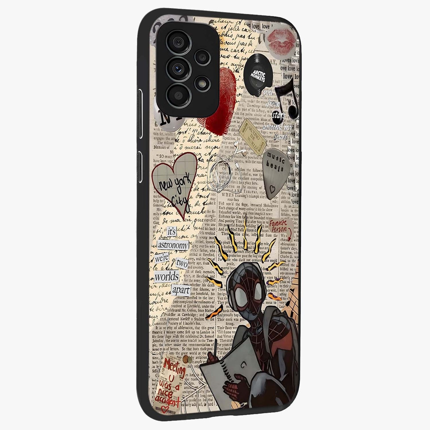 City Dream Sketch Glass Case upright view showcasing urban skyline artwork with stylish hand drawn design.