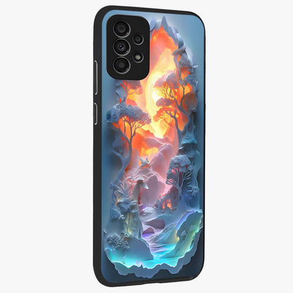 Glow Forest Portal Glass Case upright view showcasing enchanted forest portal artwork with fantasy nature theme.