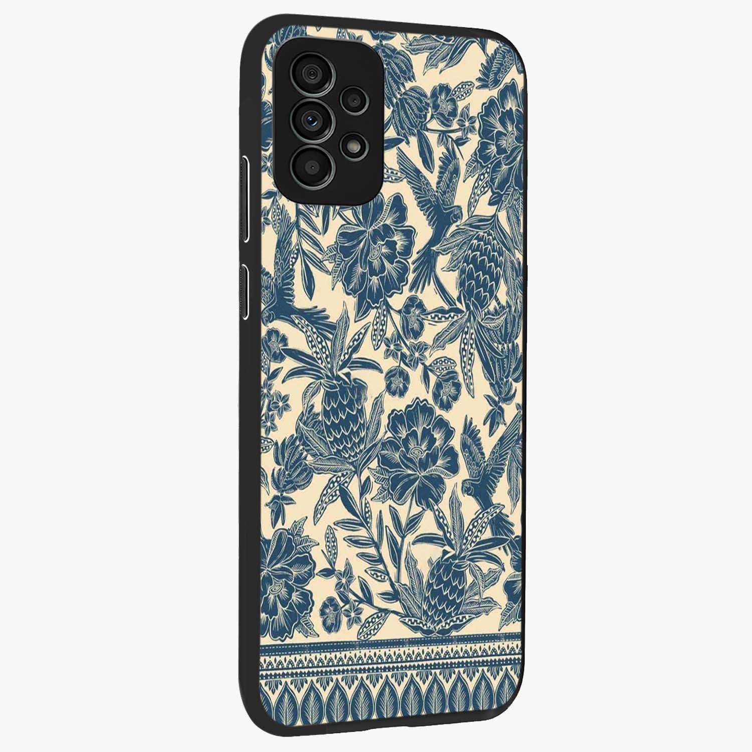 Heirloom Wild Bloom Glass Case upright view showcasing delicate wildflower artwork with timeless floral theme.