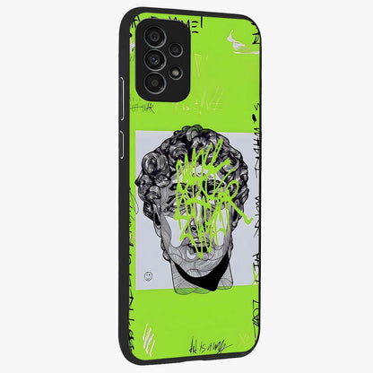 Neo Graffiti Rebellion Glass Case upright view showcasing colorful graffiti artwork with bold modern street style.