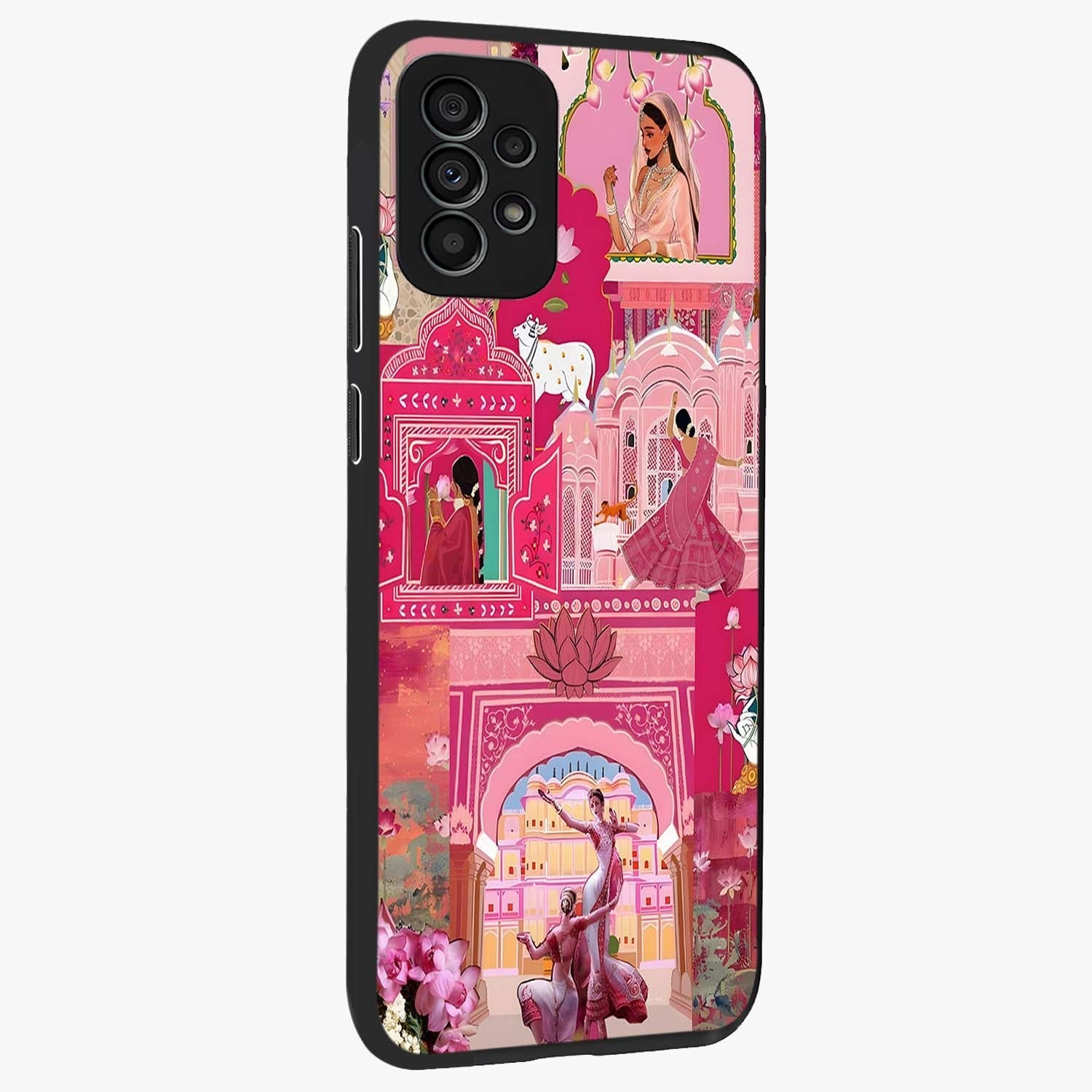Pink Palace Muse Glass Case upright view showcasing artistic palace artwork with graceful royal theme.