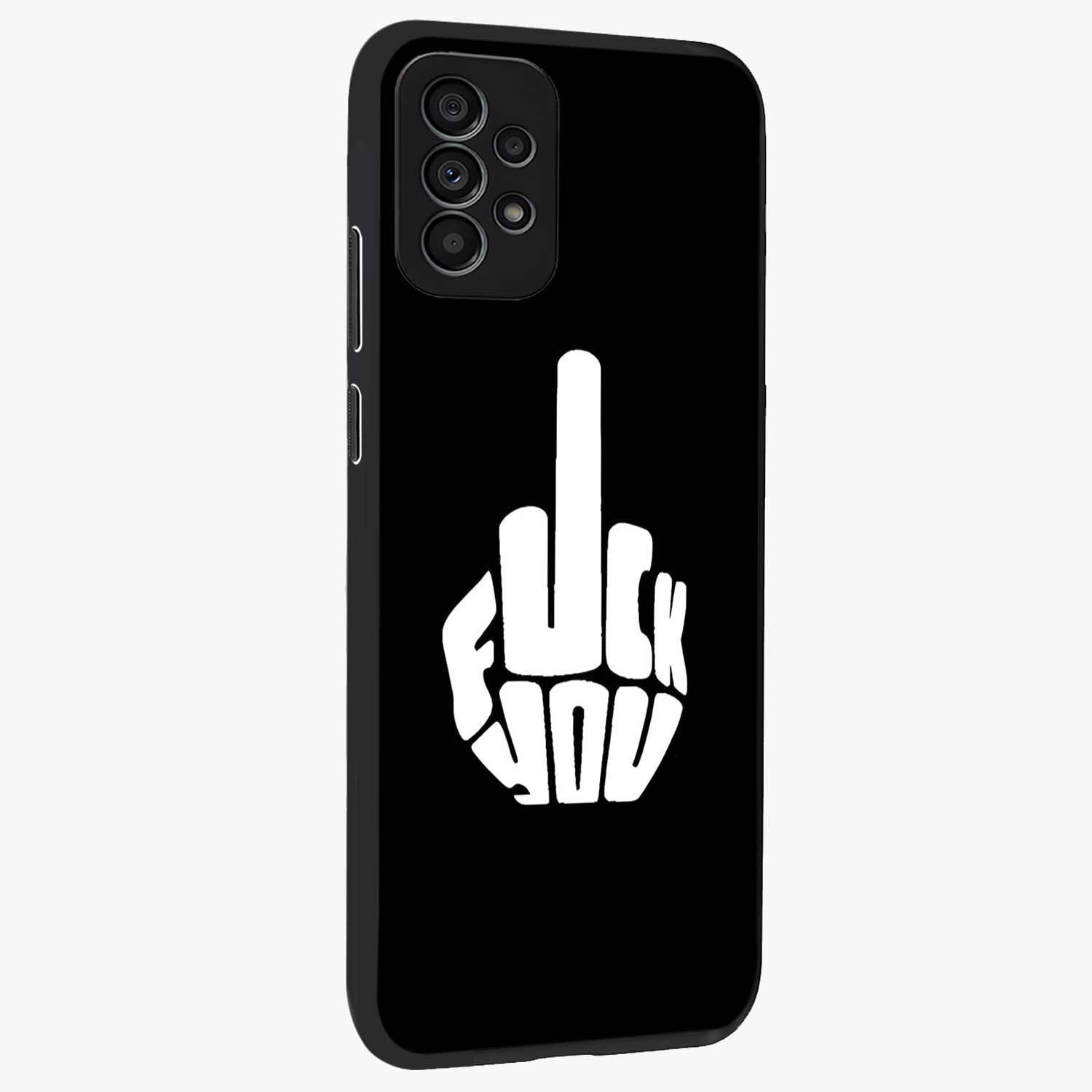 Rebel Mode On Glass Case upright view showcasing striking statement artwork with bold rebellious theme.