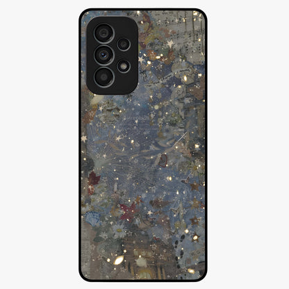 Aesthetic Astrolophia Glass Case showing flat back view with dreamy aesthetic design and glossy glass finish.