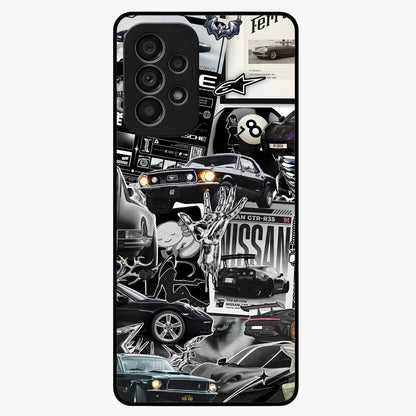 Aesthetic Dark Love Glass Case showing flat back view with dark romantic artwork and glossy glass finish.