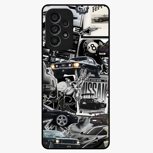 Aesthetic Dark Love Glass Case showing flat back view with dark romantic artwork and glossy glass finish.