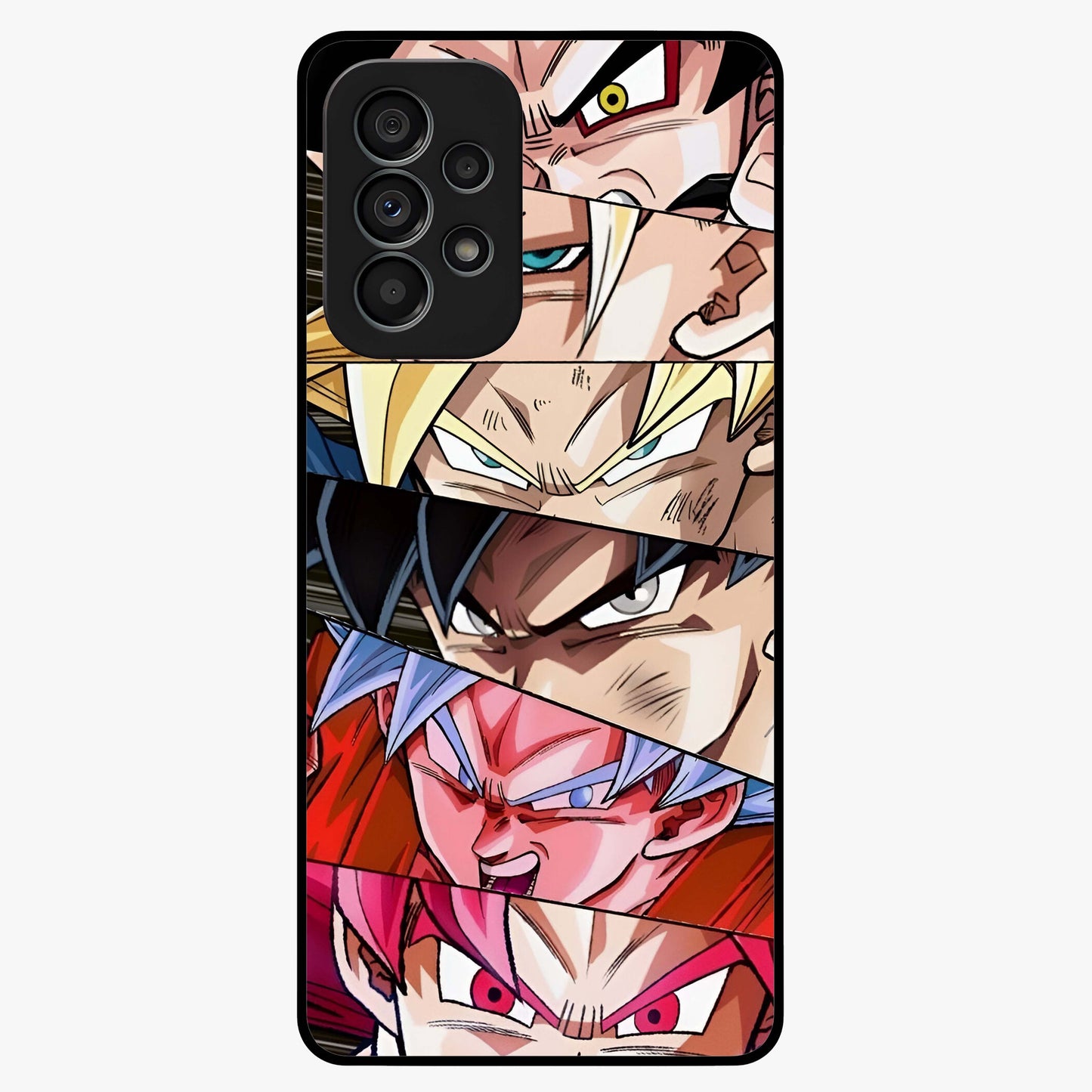 Anime Character Glass Case showing flat back view with vibrant anime artwork and glossy glass finish.