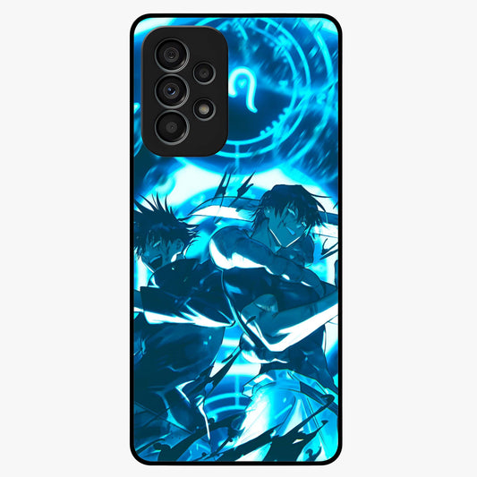 Cursed Energy Clash Glass Case showing flat back view with intense cursed energy artwork and glossy glass finish.