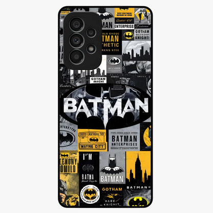 Knight Gotham Rise Glass Case showing flat back view with dark hero inspired artwork and glossy glass finish.