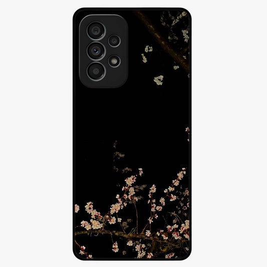 Petal Moon Light With Custom Name Glass Case showing flat back view with floral moonlight artwork and personalized name design.