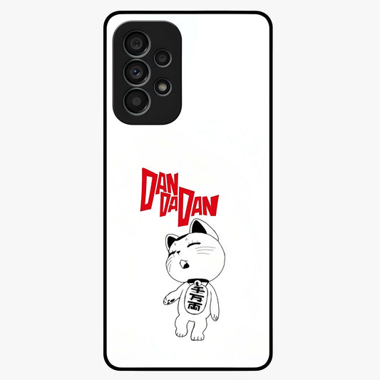 Playful Spirit Charm Glass Case showing flat back view with cheerful charm themed artwork and glossy glass finish.