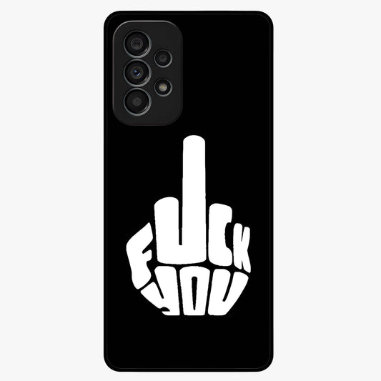 Rebel Mode On Glass Case showing flat back view with bold rebellious typography artwork and glossy glass finish.