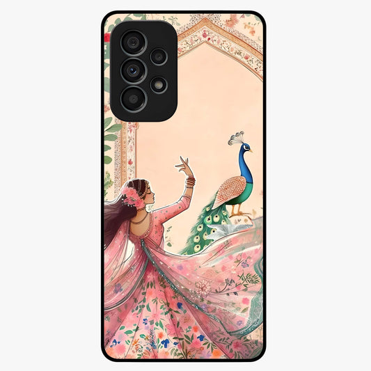 Royal Grace Muse Glass Case showing flat back view with elegant artistic artwork and glossy glass finish.