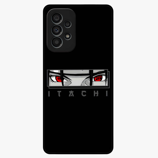 Scarlet Gaze Dominance Glass Case showing flat back view with striking red themed artwork and glossy glass finish.