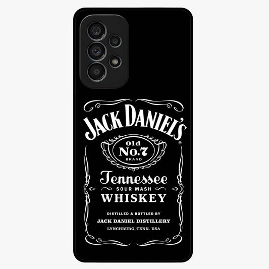 Vintage Whiskey Heritage Glass Case showing flat back view with classic whiskey inspired artwork and glossy glass finish.