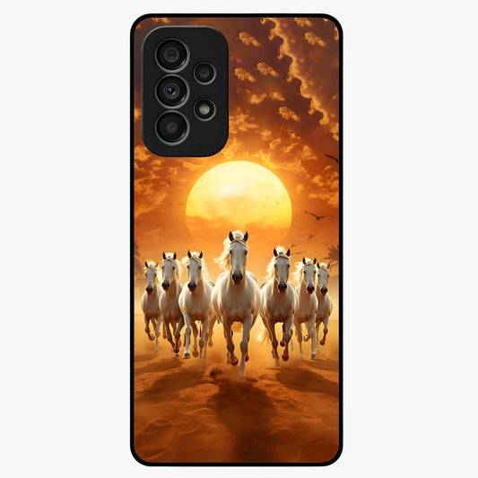 Wild Sunset Majesty Glass Case showing flat back view with majestic sunset landscape artwork and glossy glass finish.