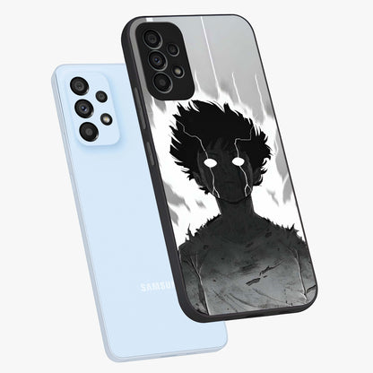 Awakened Inner Rage Glass Case displayed in angled mockup highlighting powerful graphic design and bold artistic theme.