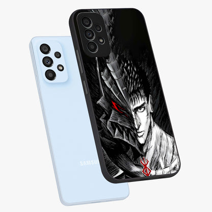 Berserker Blood Oath Glass Case displayed in angled mockup highlighting dark fantasy graphic design and powerful theme.