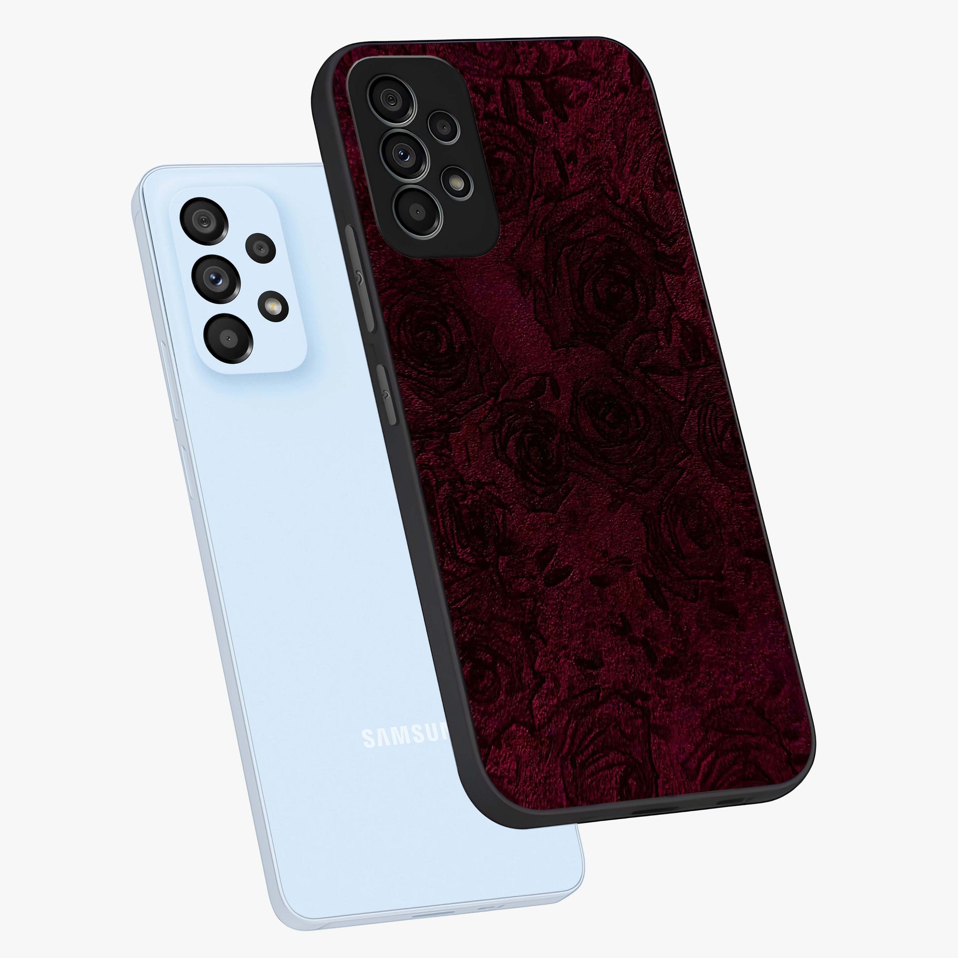 Crimson Fade Flow Glass Case displayed in angled mockup highlighting smooth gradient design with modern aesthetic style.