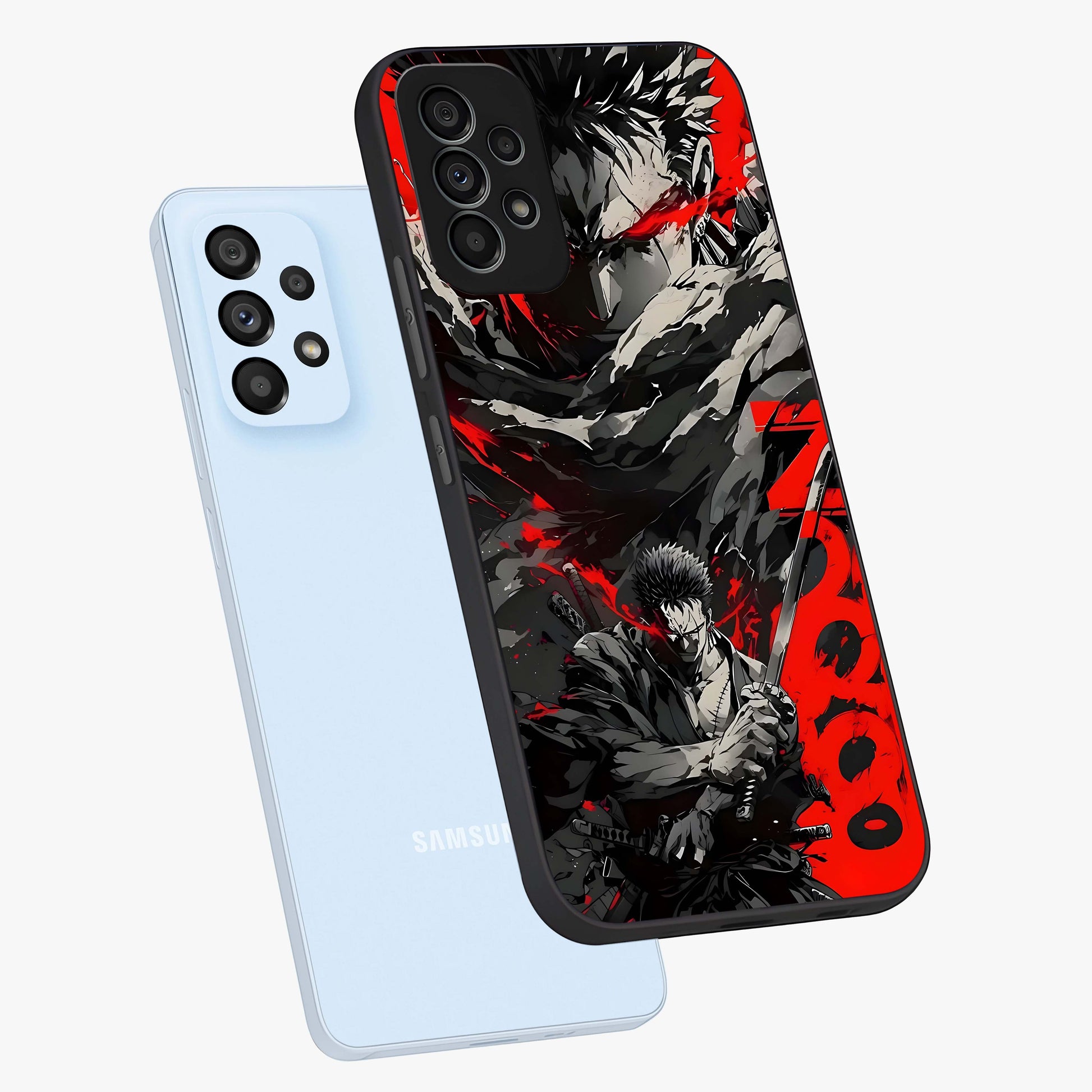 Demon Sword Resolve Glass Case displayed in angled mockup highlighting powerful demon sword illustration with dark fantasy aesthetic.