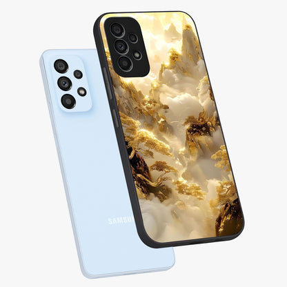 Gates Of Illumination Glass Case displayed in angled mockup highlighting radiant portal inspired design with fantasy aesthetic.