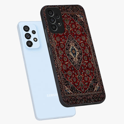 Heritage Carpet Royale Glass Case displayed in angled mockup highlighting intricate royal carpet design with heritage aesthetic.