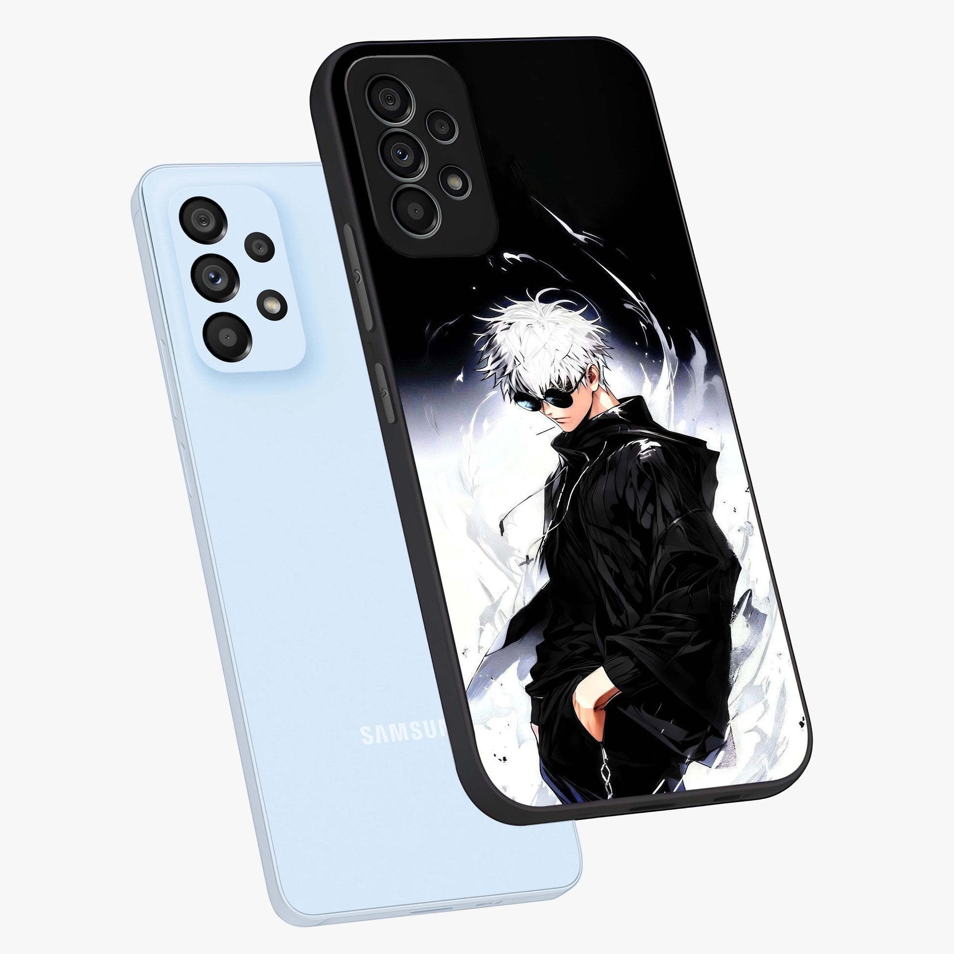Limitless Shadow King Glass Case displayed in angled mockup highlighting dramatic dark hero design with intense aesthetic.