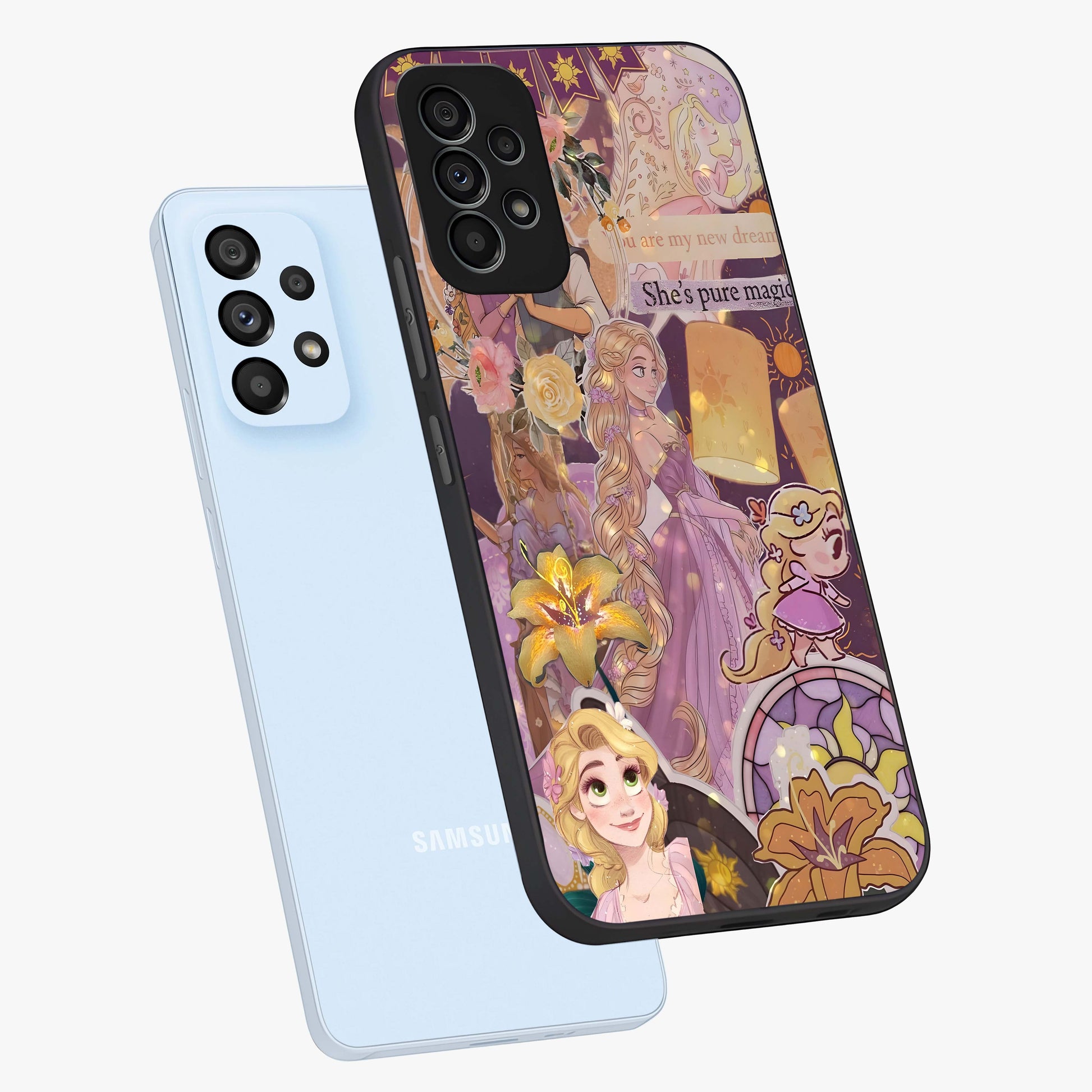 Magical Tangled Dream Glass Case displayed in angled mockup highlighting whimsical fantasy design with magical aesthetic.