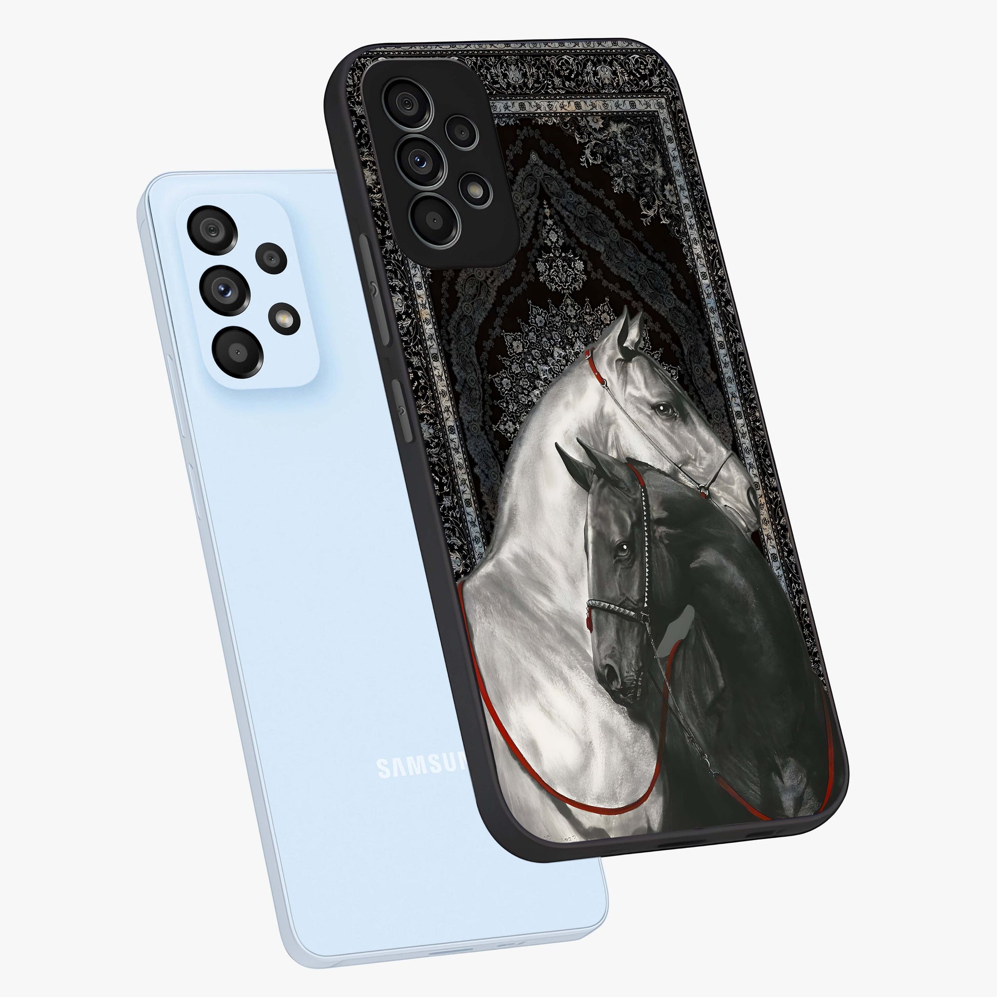 Majestic Ride Legacy Glass Case displayed in angled mockup highlighting sleek vehicle design with bold racing aesthetic.