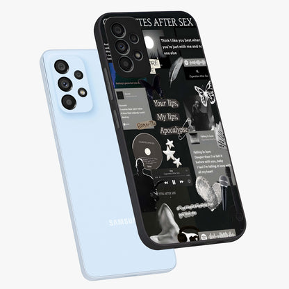 Midnight Love Echo Glass Case displayed in angled mockup highlighting elegant love inspired design with deep aesthetic style.